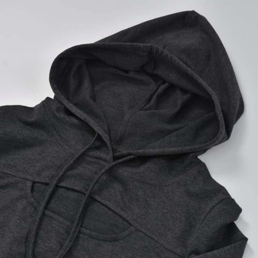 Keyhole Long Sleeve Hoodie Top - Picture 4 of 6
